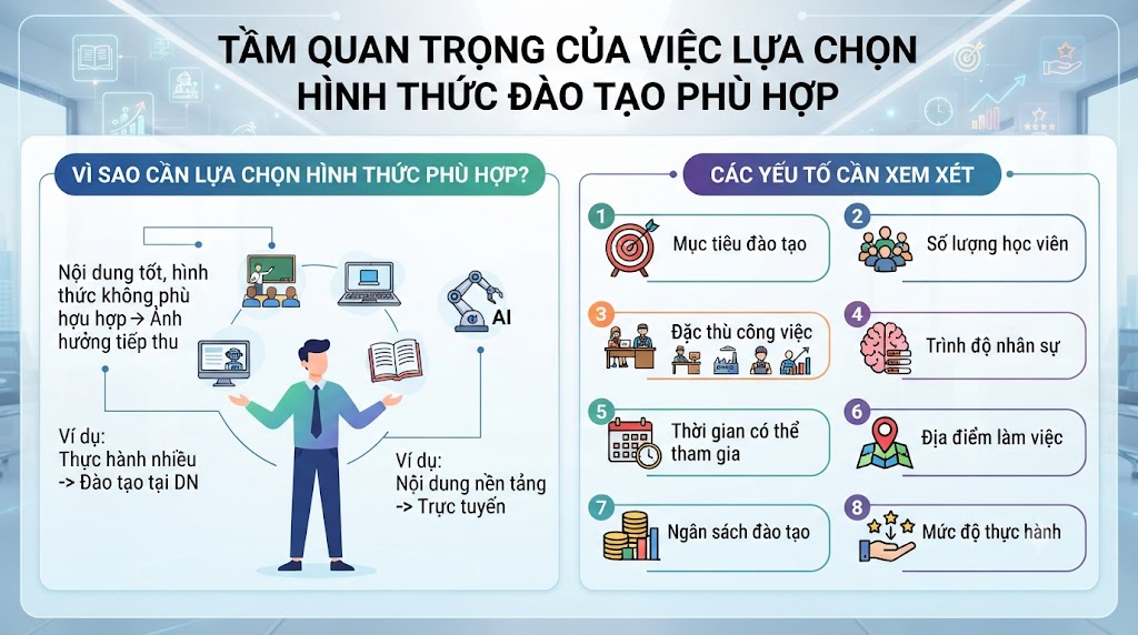 Vì sao doanh nghiệp cần lựa chọn hình thức đào tạo phù hợp?
