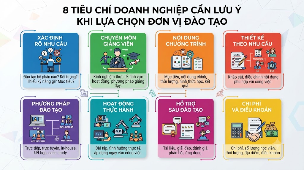 8 tiêu chí doanh nghiệp cần lưu ý khi lựa chọn đơn vị đào tạo
