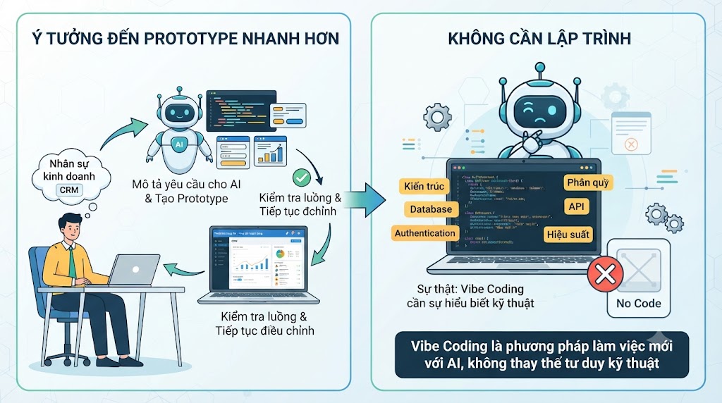 Vibe Coding không đồng nghĩa với “không cần lập trình”