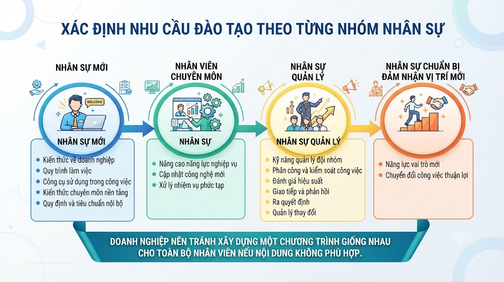 Xác định nhu cầu đào tạo theo từng nhóm nhân sự