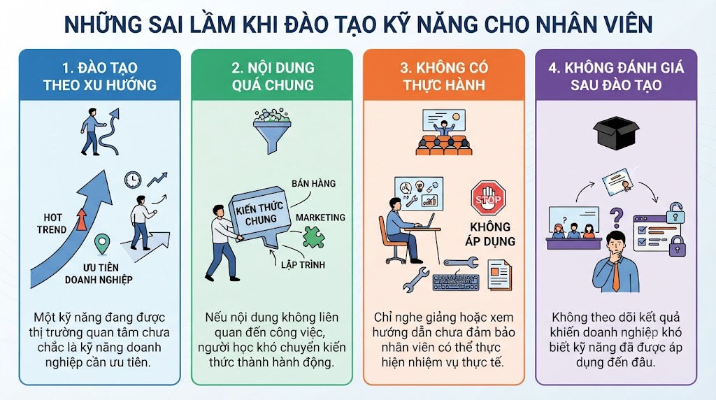 Những sai lầm khi đào tạo kỹ năng cho nhân viên
