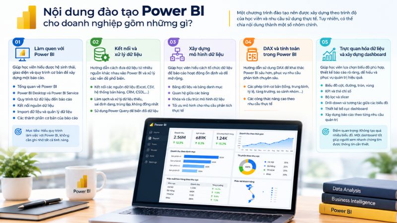 Nội dung đào tạo Power BI cho doanh nghiệp gồm những gì?